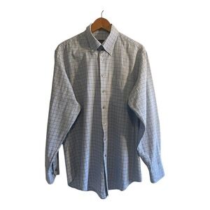 Scott‎ Barber Button Down Shirt Men's Size Large Blue Check Long Sleeve